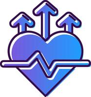 Heart rate Gradient Filled Icon vector