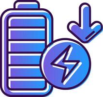 Low battery Gradient Filled Icon vector