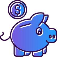 Piggy bank Gradient Filled Icon vector