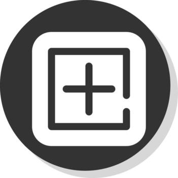 Add square Glyph Grey Circle Icon vector