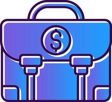 dinero bolso degradado lleno icono vector