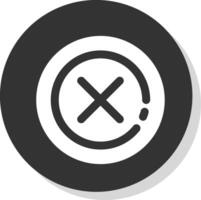 Delete 1 Glyph Grey Circle Icon vector