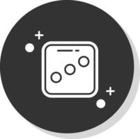 Dice three Glyph Grey Circle Icon vector