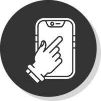 Touch Device Glyph Grey Circle Icon vector