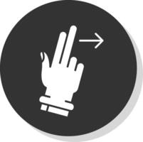 Two Fingers Right Glyph Grey Circle Icon vector