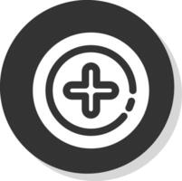 Add 2 Glyph Grey Circle Icon vector