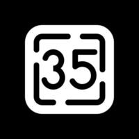 Thirty Five Glyph Inverted Icon vector