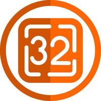 Thirty Two Glyph Orange Circle Icon vector