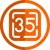 Thirty Five Glyph Orange Circle Icon vector