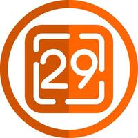 Twenty Nine Glyph Orange Circle Icon vector