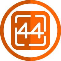 Forty Four Glyph Orange Circle Icon vector