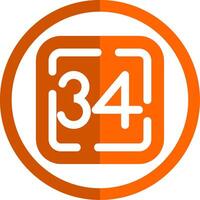 Thirty Four Glyph Orange Circle Icon vector