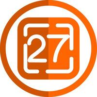 Twenty Seven Glyph Orange Circle Icon vector