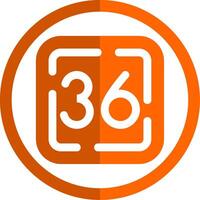 Thirty Six Glyph Orange Circle Icon vector