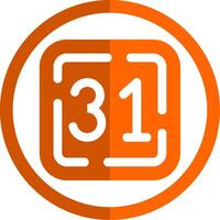 Thirty One Glyph Orange Circle Icon vector