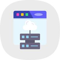 Cloud storage Flat Curve Icon vector