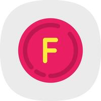 Letter f Flat Curve Icon vector