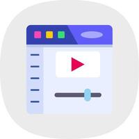 Video player Flat Curve Icon vector