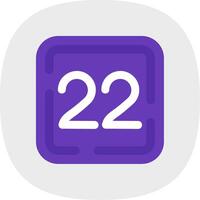 Twenty Two Flat Curve Icon vector