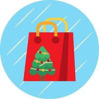 Gift bag Flat Blue Circle Icon vector