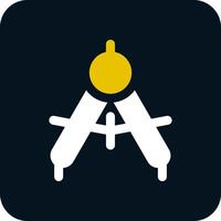 Drawing compass Glyph Two Color Icon vector