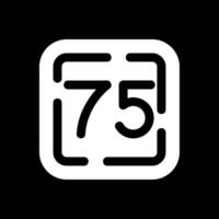 Seventy Five Glyph Inverted Icon vector