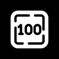 One Hundred Glyph Inverted Icon vector