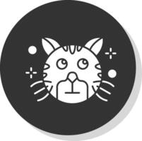 Rolling eyes Glyph Grey Circle Icon vector