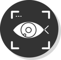 Fish eye Glyph Grey Circle Icon vector