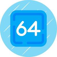 Sixty Four Flat Blue Circle Icon vector