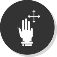 Three Fingers Move Glyph Grey Circle Icon vector