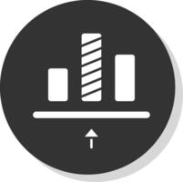 Bottom allignment Glyph Grey Circle Icon vector