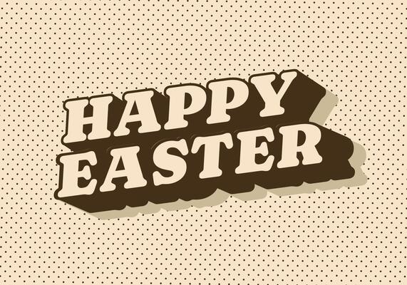 Happy easter. Text effect design in eye catching colors and 3 dimension style
