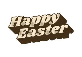 Happy easter. Text effect design in eye catching colors and 3 dimension style vector