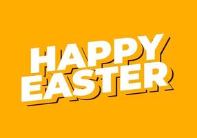 Happy easter. Text effect design in eye catching colors and 3 dimension style vector