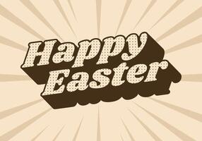 Happy easter. Text effect design in eye catching colors and 3 dimension style vector