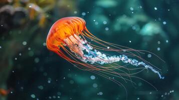 AI generated Close Up of a Jellyfish in Water photo