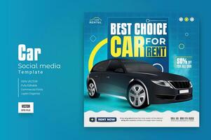 Car rental promotion social media post banner template vector