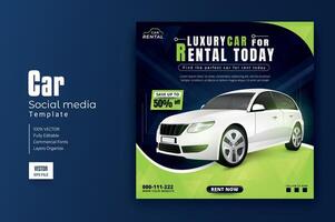 Car rental promotion social media post banner template vector