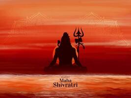 Happy Maha Shivratri Indian festival elegant greeting card background vector