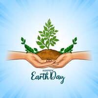 Happy Earth day concept modern decorative background vector
