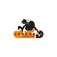 skateboarding frog logo design vector