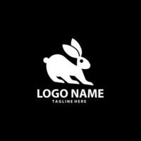 rabbit flat template logo design vector