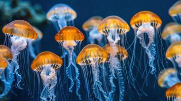 ai generado cerca arriba de un Medusa en agua foto