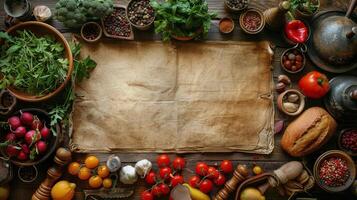 ai generado abundante variedad de vegetales en mesa foto