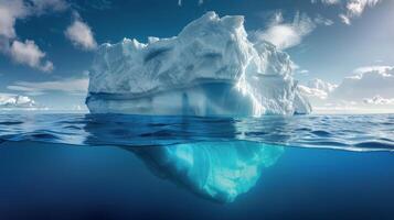ai generado masivo iceberg a la deriva en el Oceano foto