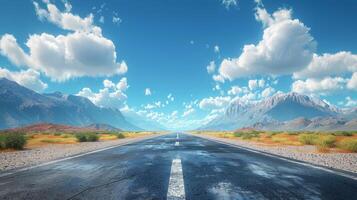 AI generated Sun Setting Over Dirt Road photo