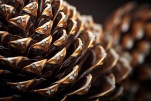 AI generated The fine details of a pinecone. Generative AI photo