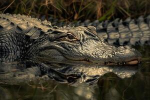 ai generado acuático caimán animal. generar ai foto