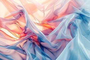 AI generated Elegant Pastel Fabric Waves Creating a Gentle Abstract Texture background photo